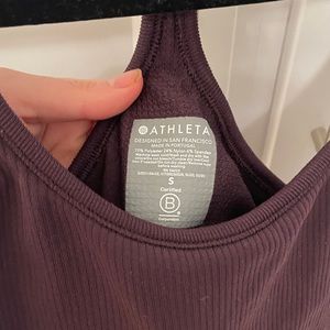 Athleta small ribbed tank with built in bra. Maroon. Worn a few times.